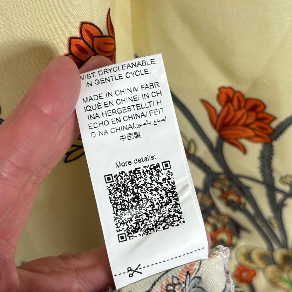Seasty Women Shift Dress Sz XL Floral Apricot Halte Neck Botanical Print Boho - Picture 7 of 13
